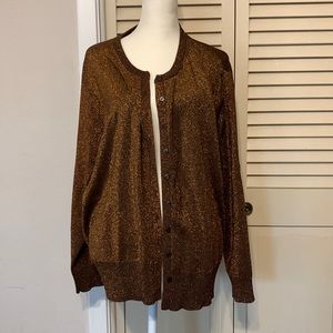 Brown/copper colored sparkling cardigan (1X)